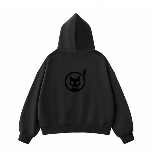 Blacky Logo Fleeced Full-Zip Boxy Hoodie