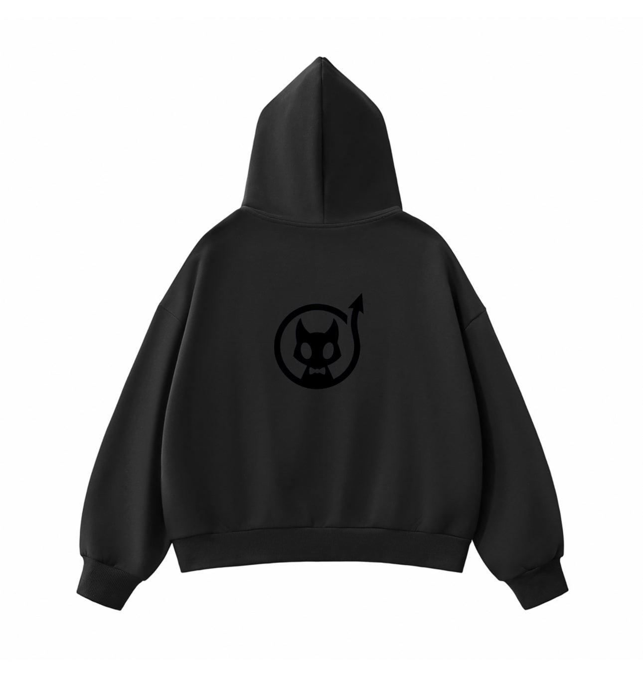 Blacky Logo Fleeced Full-Zip Boxy Hoodie