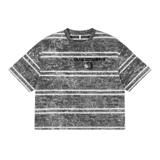 Snow Washed Striped Boxy T-Shirt